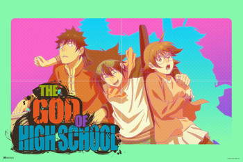 Laminated The God of High School Anime Series Trio Crunchyroll Webtoon God of Highschool Poster Manga Jin Mori Anime Poster Bedroom Decor GOHS Anime Merchandise Poster Dry Erase Sign 12x18