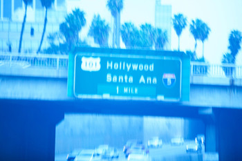 Hollywood Santa Ana 101 Overpass Sign Los Angeles California Photo Photograph Cool Wall Decor Art Print Poster 18x12