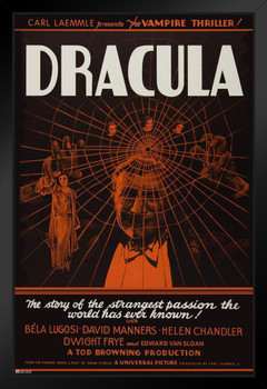 Dracula 1931 Bela Lugosi Web Retro Vintage Horror Movie Poster Horror Movie Merchandise Horror Decor Monster Memorabilia Spooky Scary Halloween Decorations Stand or Hang Wood Frame Display 9x13