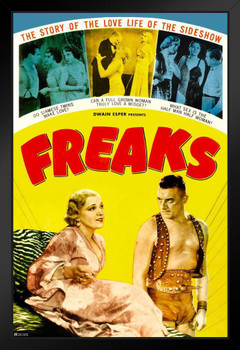 Freaks 1932 Tod Browning Retro Vintage Horror Movie Poster Horror Movie Merchandise Horror Decor Classic Gothic Decor Spooky Scary Halloween Decorations Stand or Hang Wood Frame Display 9x13
