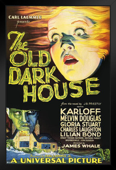 The Old Dark House Bela Lugosi Retro Vintage Horror Movie Poster Horror Movie Merchandise Horror Decor Memorabilia Spooky Scary Halloween Decorations Stand or Hang Wood Frame Display 9x13