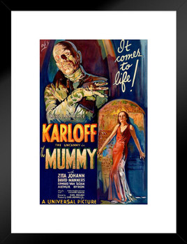 The Mummy 1932 Boris Karloff Retro Vintage Horror Movie Poster Horror Movie Merchandise Horror Decor Classic Monster Spooky Scary Halloween Decorations Matted Framed Art Wall Decor 20x26