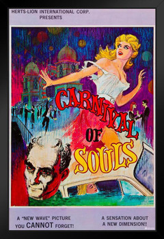 Carnival of Souls 1962 Retro Vintage Horror Movie Poster Horror Movie Merchandise Cult Classic Film Spooky Halloween Decorations Collectibles Memorabilia Black Wood Framed Poster 14x20