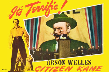 Citizen Kane Classic Retro Vintage Lobby Card Reproduction Movie Poster Orson Welles Greatest Movies of All Time Movie Theater Decor Hollywood Film Stretched Canvas Art Wall Decor 16x24