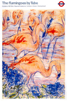 1987 Flamingoes By Tube Vintage Illustration Travel Art Deco Vintage French Wall Art Nouveau French Advertising Vintage Poster Prints Art Nouveau Decor Cool Wall Decor Art Print Poster 12x18