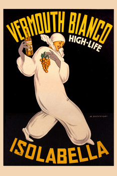 Laminated Vermouth Bianco Isolabella Wine Vintage Illustration Art