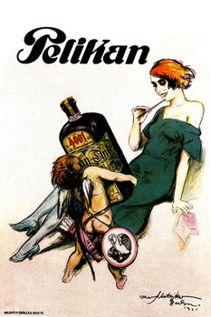Pelikan Vintage Illustration Art Deco Liquor Vintage French Wall Art Nouveau Booze Poster Print French Advertising Vintage Art Prints Cool Wall Decor Art Print Poster 12x18