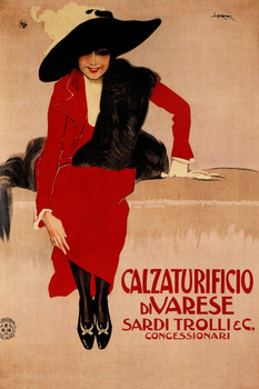 Calzaturificio De Varese Vintage Illustration Travel Art Deco Vintage French Wall Art Nouveau French Advertising Vintage Poster Prints Art Nouveau Decor Cool Wall Decor Art Print Poster 12x18
