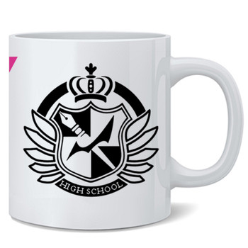 Danganronpa 3 Pink and Black High School Logo Video Game Gamer Gaming Danganronpa Manga Anime Danganronpa Merch Dangan Ronpa Merchandise Trilogy Ceramic Coffee Mug Tea Cup Fun Novelty Gift 12 oz