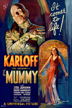 The Mummy 1932 Boris Karloff Retro Vintage Horror Movie Poster Horror Movie Merchandise Horror Decor Classic Monster Spooky Scary Halloween Decorations Cool Wall Decor Art Print Poster 24x36