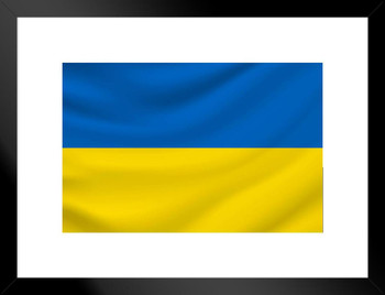 Ukraine Waving Flag Support Ukrainian Independence President Zelenskyy Ghost of Kyiv Resistance Pride Matted Framed Wall Decor Art Print 20x26