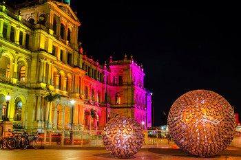 Brisbane City Hall Queensland Australia Illuminated at Night Photo Photograph Cool Wall Decor Art Print Poster 18x12