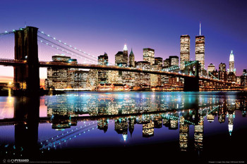 Brooklyn Bridge Twilght Stretched Canvas Art Wall Decor 24x16