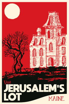 Visit Jerusalems Lot Maine Fantasy Travel Classic Horror Spooky Scary Halloween Decorations Cool Wall Decor Art Print Poster 16x24