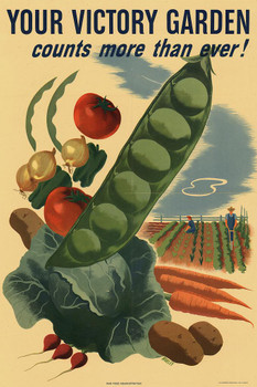 Your Victory Garden Counts WPA War Propaganda Cool Wall Decor Art Print Poster 16x24