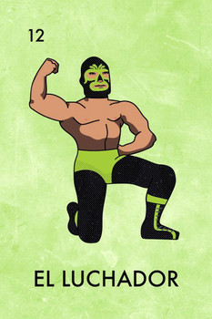 El Luchador Mexican Lottery Parody Mask Wrestler Mexican Wrestling Lucha Libre Cool Wall Decor Art Print Poster 16x24