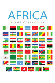 Africa Flags African Countries Country World Collection Educational Classroom Teacher Learning Homeschool Chart Display Supplies Teaching Aide Cool Wall Decor Art Print Poster 16x24