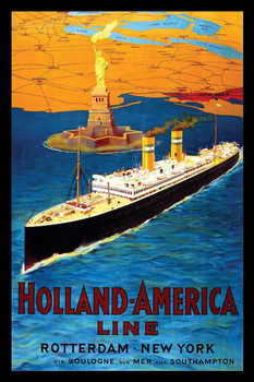 Holland America Cruise Line Vintage Illustration Travel Art Deco Vintage French Wall Art Nouveau 1920 French Advertising Vintage Poster Prints Art Nouveau Decor Cool Wall Decor Art Print Poster 16x24