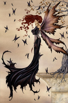 Mystique Floating Butterfly Fairy by Amy Brown Fantasy Poster Winged Butterflies Animal Nature Cool Wall Decor Art Print Poster 16x24