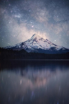 The Milky Way Over Lost Lake Mount Hood Oregon Photo Photograph Cool Wall Decor Art Print Poster 16x24