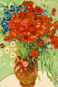Vincent Van Gogh Red Poppies And Daisies Van Gogh Wall Art Impressionist Painting Style Nature Spring Flower Wall Decor Landscape Vase Poster Romantic Artwork Cool Wall Decor Art Print Poster 16x24