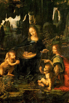 Leonardo Da Vinci Virgin of the Rocks Poster 1483 Madonna Of The Rocks Painting Oil On Panel Cool Wall Decor Art Print Poster 16x24