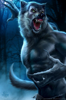 Werewolf Tom Wood Fantasy Spooky Scary Halloween Decorations Cool Wall Decor Art Print Poster 16x24