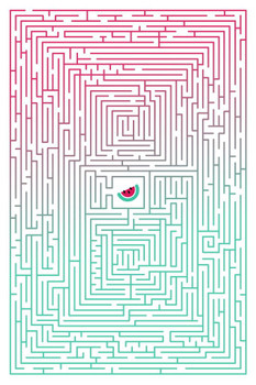 Ultimate Watermelon Maze Poster For Kids or Adults Family Activity Creative Fun Children Cute Social Distancing Indoor Game Cool Wall Decor Art Print Poster 16x24