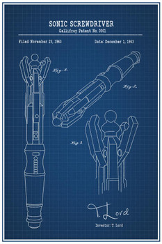 Doctor Screwdriver Parody Patent Blueprint Cool Wall Decor Art Print Poster 16x24