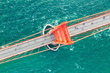 Aerial Shot Golden Gate Bridge San Francisco Photo Photograph Cool Wall Decor Art Print Poster 24x16