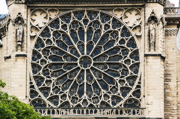 Rose Window of Notre Dame Cathedral Paris France Photo Photograph Cool Wall Decor Art Print Poster 24x16