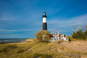 Big Sable Point Light Lighthouse Lake Michigan Photo Photograph Cool Wall Decor Art Print Poster 24x16