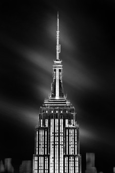 Empire State Building Spire Close Up Black And White Cool Wall Decor Art Print Poster 12x18