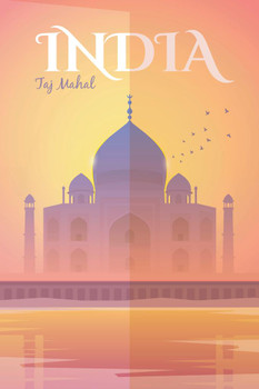 Taj Mahal India Vintage Tourism Travel Cool Wall Decor Art Print Poster 16x24