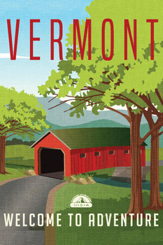 Vermont Welcome To Adventure Retro Travel Art Cool Wall Decor Art Print Poster 16x24