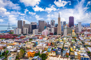 San Francisco California Downtown Buildings Skyline Photo Cool Wall Decor Art Print Poster 24x16