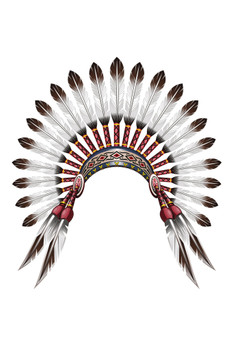 Native American Indian Feather Headdress Cool Wall Decor Art Print Poster 12x18