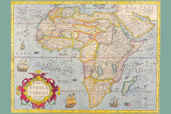 Map of Africa 1610 Antique Vintage Style Travel World Map with Cities in Detail Map Posters for Wall Map Art Wall Decor Geographical Illustration Tourist Travel Cool Wall Decor Art Print Poster 16x24