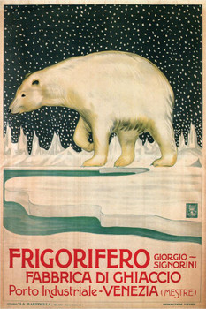 Polar Bear Frigorifero Vintage Ad White Polar Big Bear Poster Large Bear Picture of a Bear Posters for Wall Bear Print Wall Art Bear Pictures Wall Decor Cool Wall Decor Art Print Poster 16x24