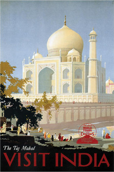 Visit India The Taj Mahal Vintage Travel Cool Wall Decor Art Print Poster 16x24