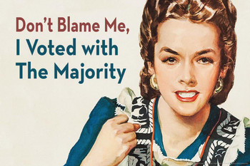 Dont Blame Me I Voted With The Majority Retro Humor Funny Cool Wall Decor Art Print Poster 16x24
