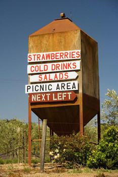 Signs Advertising on Rusty Silo Rural California Photo Photograph Cool Wall Decor Art Print Poster 16x24