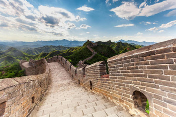 Cloudy Sky Above the Great Wall of China Photo Photograph Cool Wall Decor Art Print Poster 24x16