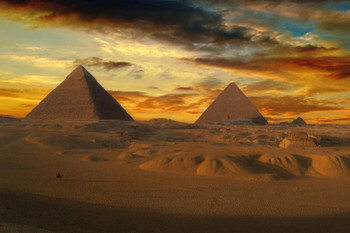 The Dawn of Man Sand Dune near Pyramids of Giza Photo Photograph Cool Wall Decor Art Print Poster 24x16