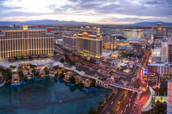 Elevated View Las Vegas Strip After Sunset Photo Photograph Cool Wall Decor Art Print Poster 24x16