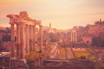 The Roman Forum at Dusk Rome Italy Photo Photograph Cool Wall Decor Art Print Poster 24x16