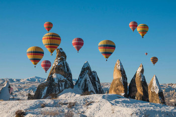 Hot Air Ballooning in Cappadocia Central Anatolia Photo Photograph Cool Wall Decor Art Print Poster 24x16