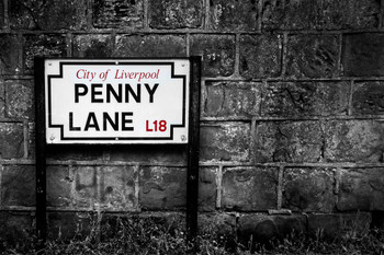 Penny Lane City of Liverpool England Street Sign Photo Photograph Cool Wall Decor Art Print Poster 24x16