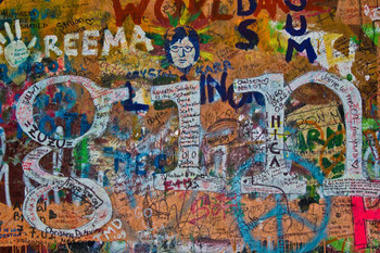 John Lennon Wall Graffiti Prague Czech Republic Photo Photograph Cool Wall Decor Art Print Poster 24x16