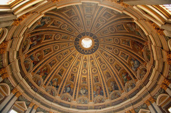 Looking at Dome St Peters Basilica in Rome Italy Photo Photograph Cool Wall Decor Art Print Poster 24x16